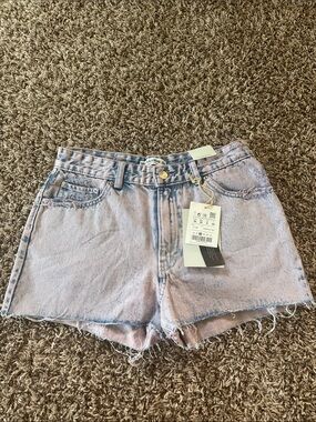 Pull&Bear Lavender Acid-Wash Denim Shorts